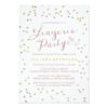Gold & Pink Confetti Lingerie Party Invitation Card
