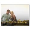 Gold Save The Date Typography Announcement Postcard