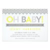 Gray And Yellow Modern Chevron Baby Shower Invitation Card