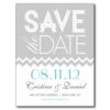 Gray Modern Chevron Save The Date Postcard