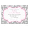 Gray Snowflakes Winter Onederland Birthday Invitation Card
