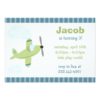 Green And Blue Airplane Birthday Party Invitation Card