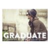 Grunge Typography Photo Graduation Invitation Card