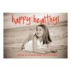 Happy And Healthy Red With Back Photo Invitation Card