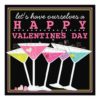 Happy Colorful Cocktails Valentines Day Party Square Paper Invitation Card