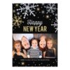 Happy New Year Photo Cards | Silver Gold Sparkle Invitation Card
