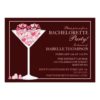 Hearts Champagne Martini Bachelorette Party Invitation Card
