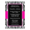 Hot Pink Zebra Bridal Shower Invitation Card