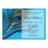 Jewel Peacock Feather Bridal Shower Invitation Card