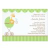 Jungle Animals In Green Stroller Invitation Card