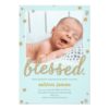 Just Blessed Birth Announcement - Blue Invitation Card