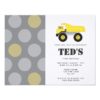 Kids Birthday Invitation - Dump Truck Invitation Card