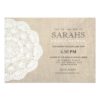 Lace Doily & Burlap Bridal Shower Party Invitation Card