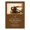 Law Major Gavel Graduation Announcement Invitation Card