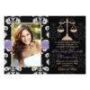 Law School Graduation Announcements Invites Purple Invitation Card
