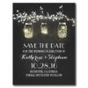 Lights & Mason Jars Rustic Save The Date Postcard