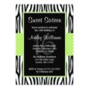 Lime Green Zebra Polka Dot Sweet 16 Invitation Card