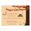 Love Birds Falling Hearts Oak Tree Save The Date Invitation Card