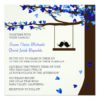 Love Birds Falling Hearts Oak Tree Square Paper Invitation Card