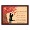 Love Couple Falling Hearts Oak Tree Save The Date Invitation Card