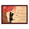 Love Couple Falling Hearts Oak Tree Wedding Invitation Card
