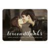 Love & Thanks Script | Wedding Thank You Photo Invitation Card