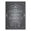 Lovely Chalkboard Baby Girl Birth Announcement Invitation Card