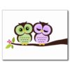 Lovely Owls Wedding Response Cards Postcard