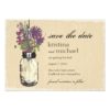 Mason Jar & Autumn Wildflowers Save The Date Paper Invitation Card