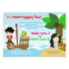 Mermaid And Pirate Twins Joint Birthday Party Invitation Card