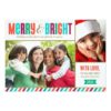 Merry And Bright Holiday Photo Card | Bold Colors Invitation Card
