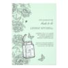 Mint Green Mason Jar Floral Bridal Shower Invitation Card