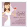 Modern Bride Wine Theme Bridal Shower Invitation Square Invitation Card