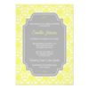 Modern Elegant Yellow Damask Bridal Shower Invitation Card