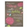 Modern Floral Orange & Pink Fancy Birthday Party Invitation Card