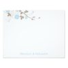Modern Floral Thank You Note - Aqua Blue Paper Invitation Card