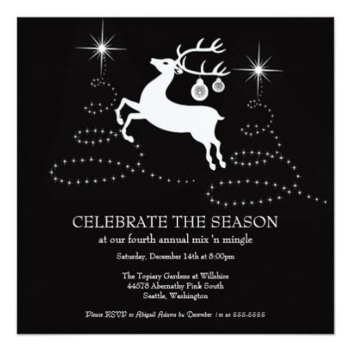 Modern Holiday Christmas Party Invitations Square Invitation Card