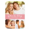 Modern Laurel Save The Date Photo Card / Pink Invitation Card