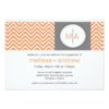 Modern Monogram Engagement Party Orange Chevron Invitation Card
