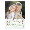 Modern Peace Love & Joy Chic Holidays Custom Photo Invitation Card