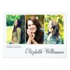 Modern Three Photo Graduation Party Invitation Card