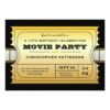 Movie Party Birthday Party Admission Gold Ticket Invitation Card