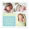 Multiple Photo Birth Announcement | Aqua Green Square Invitation Card