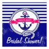 Navy Blue Anchor Nautical Bridal Shower Invitation Square Invitation Card