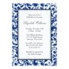 Navy Blue And Black Swirl Damask Bridal Shower Invitation Card