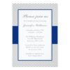 Navy Blue And Gray Chevron Bridal Shower Invitation Card