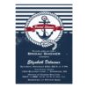 Navy Red Rustic Nautical Bridal Shower Invitation Card
