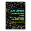 Neon Lights Laser Tag Birthday Party Invitation Card
