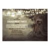 Old Oak Tree Twinkle Lights Engagement Party Invitation Card