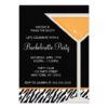 Orange Martini And Zebra Pattern Invitation Card
